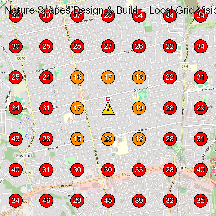 Nature Scapes Design & Build GeoGrid visibility map for Landscape Designer in Huntington